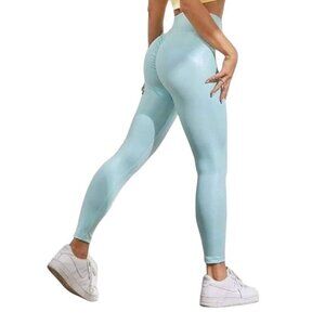 Elle Athletix Mint Iridescent Athletic Yoga Gym Workout Leggings Size Small
